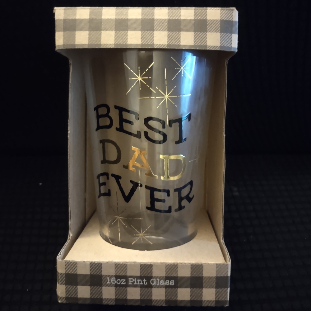 Best Dad Ever 16 oz Glass ! Gift for Father's Day & Birthday Appreciation